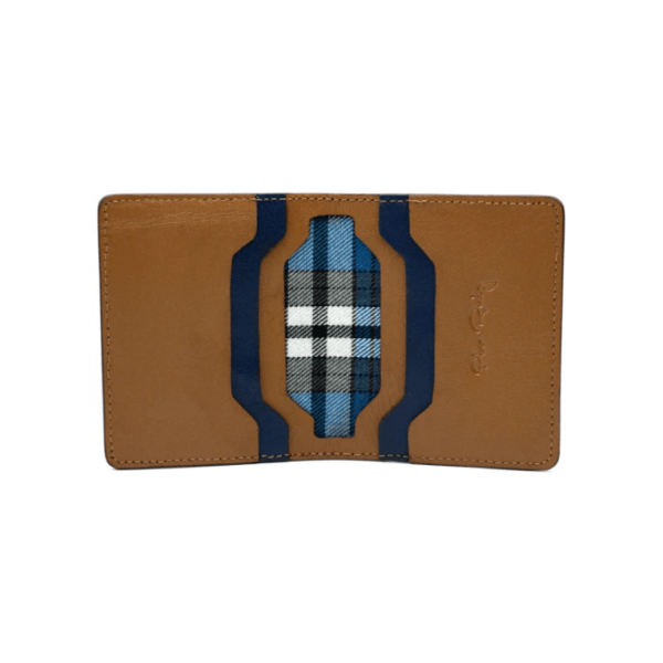 Petit Tartan Leather Wallet-Beige